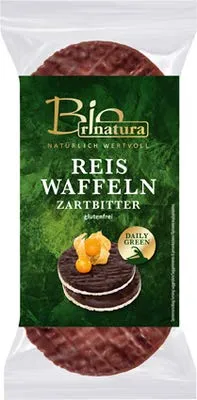 Rinatura Reiswaffeln Zartbitter 100g Bio dunkle Schokolade