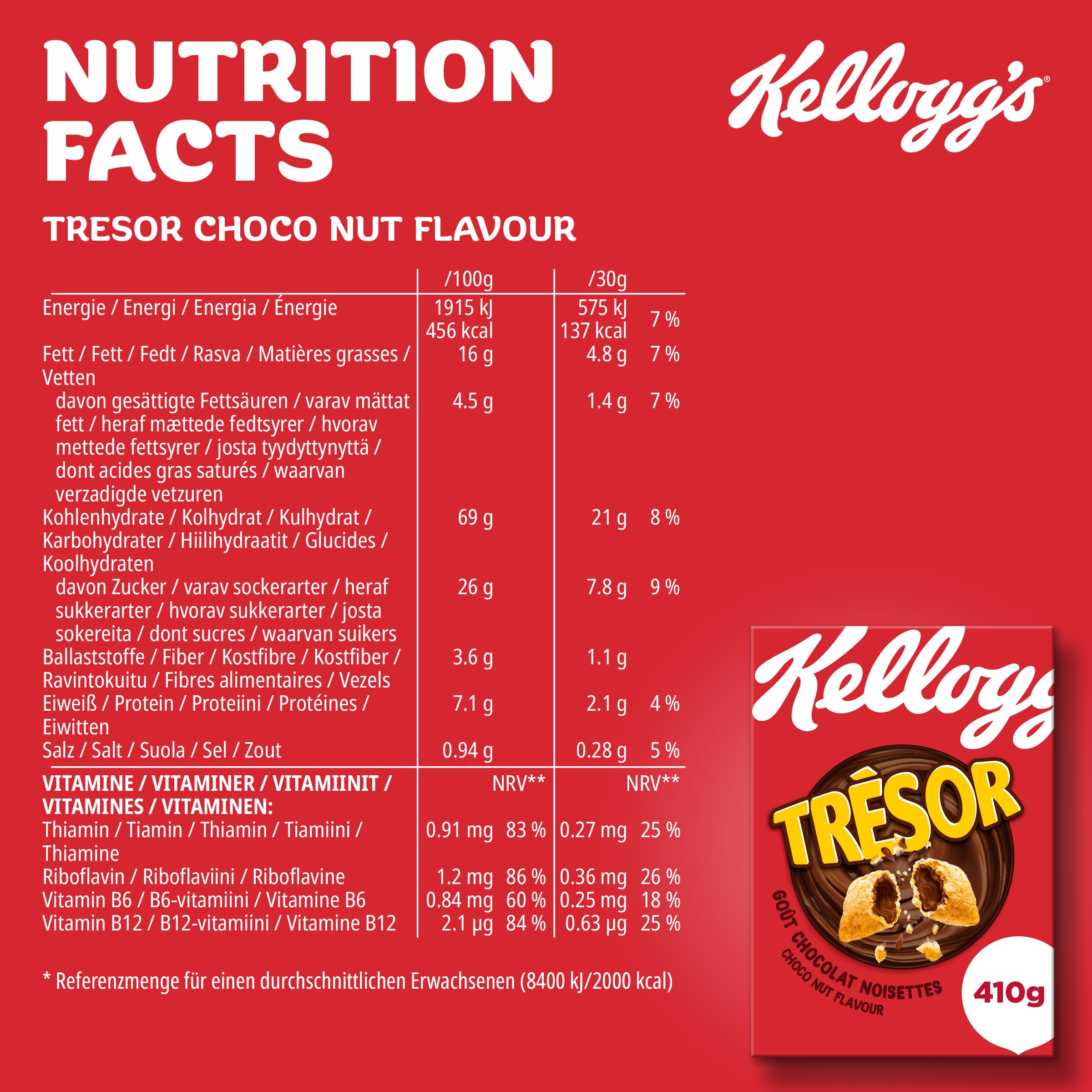 Kellogg's Tresor Choco Nut Frühstückscerealien 6x410g Schoko