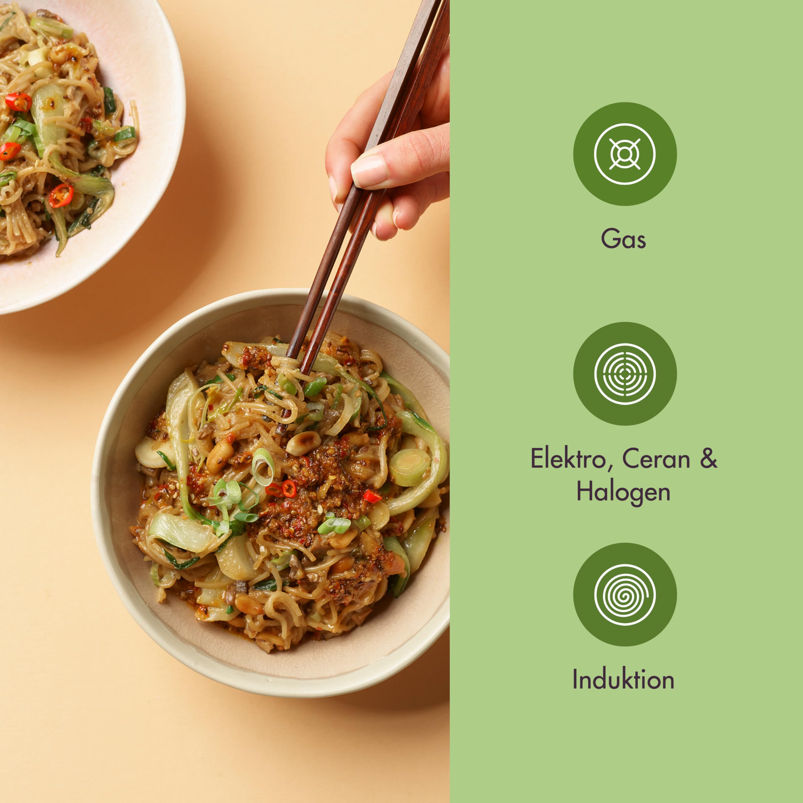 Reishunger Premium Wok 32 cm Edelstahl-Wok Antihaft