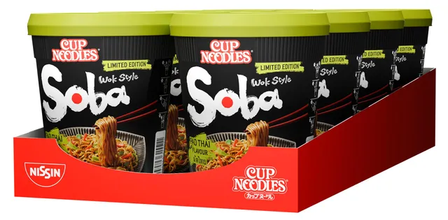 Nissin Cup Noodles Soba Instant-Nudeln Pad Thai 8x89g