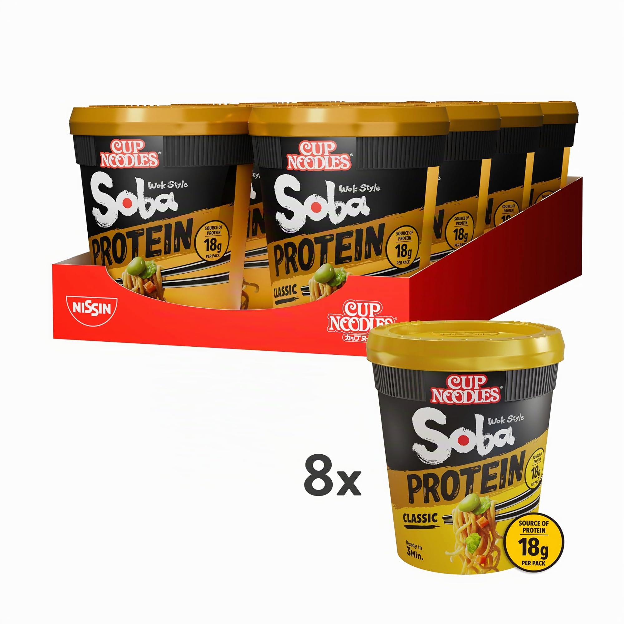 Nissin Cup Noodles Soba Protein Classic 8x92 g