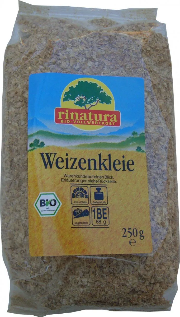 rinatura Weizenkleie Bio Getreideflocken 250g ballaststoffreich