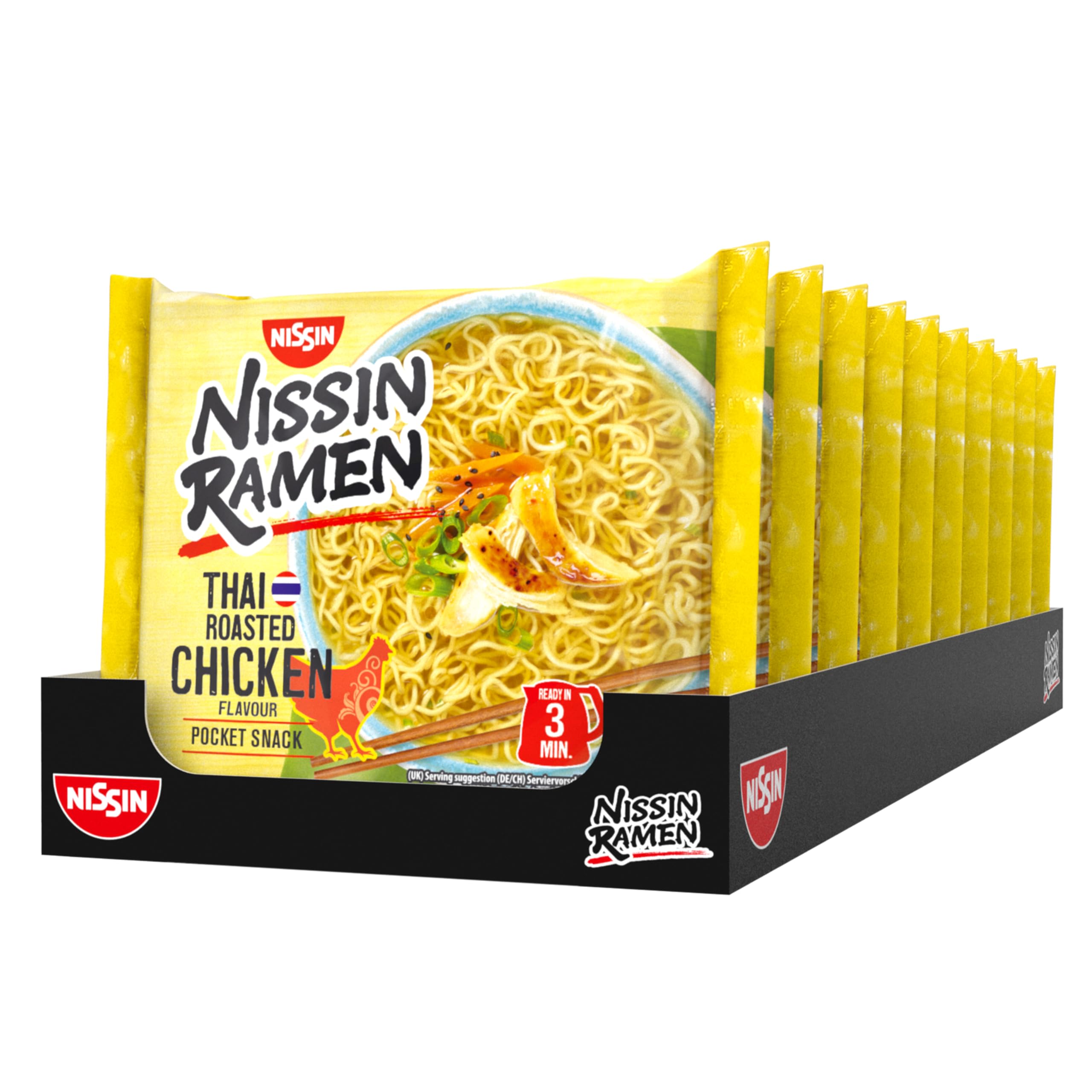 Nissin Ramen Thai Roasted Chicken Instant-Nudeln 10x65g Huhn