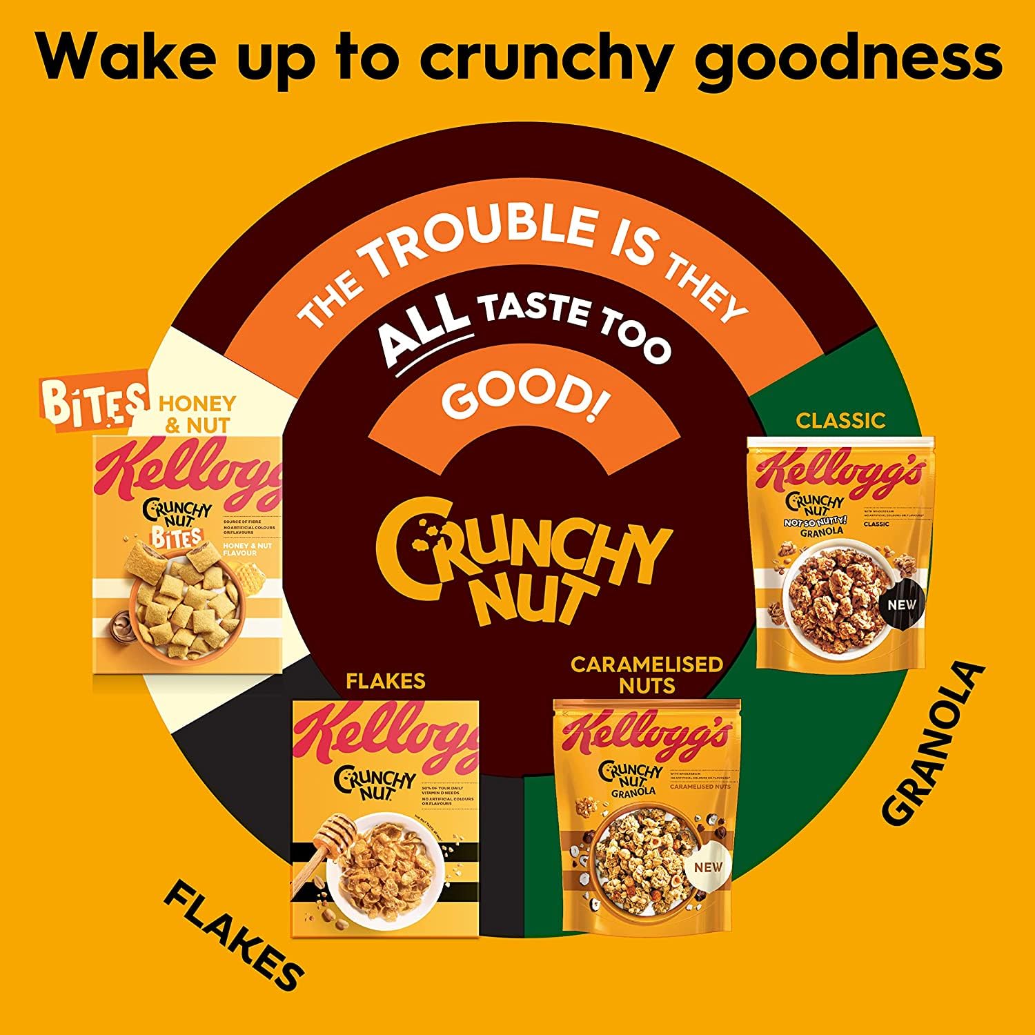 Kellogg's Crunchy Nut Granola Müsli 8 x 380 g Choco