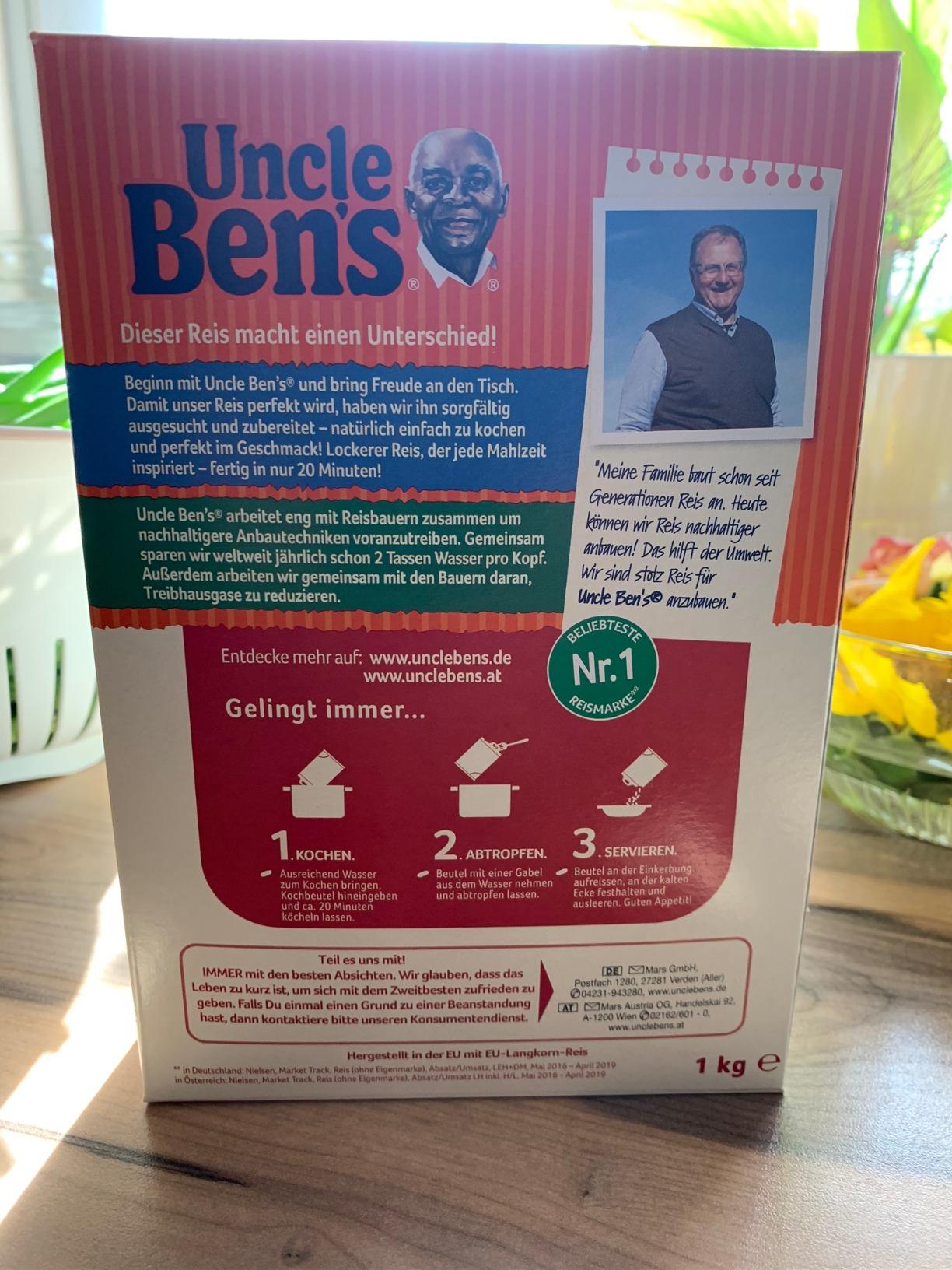 Ben's Original Langkorn Reis Kochbeutel 9x500g 20 Min