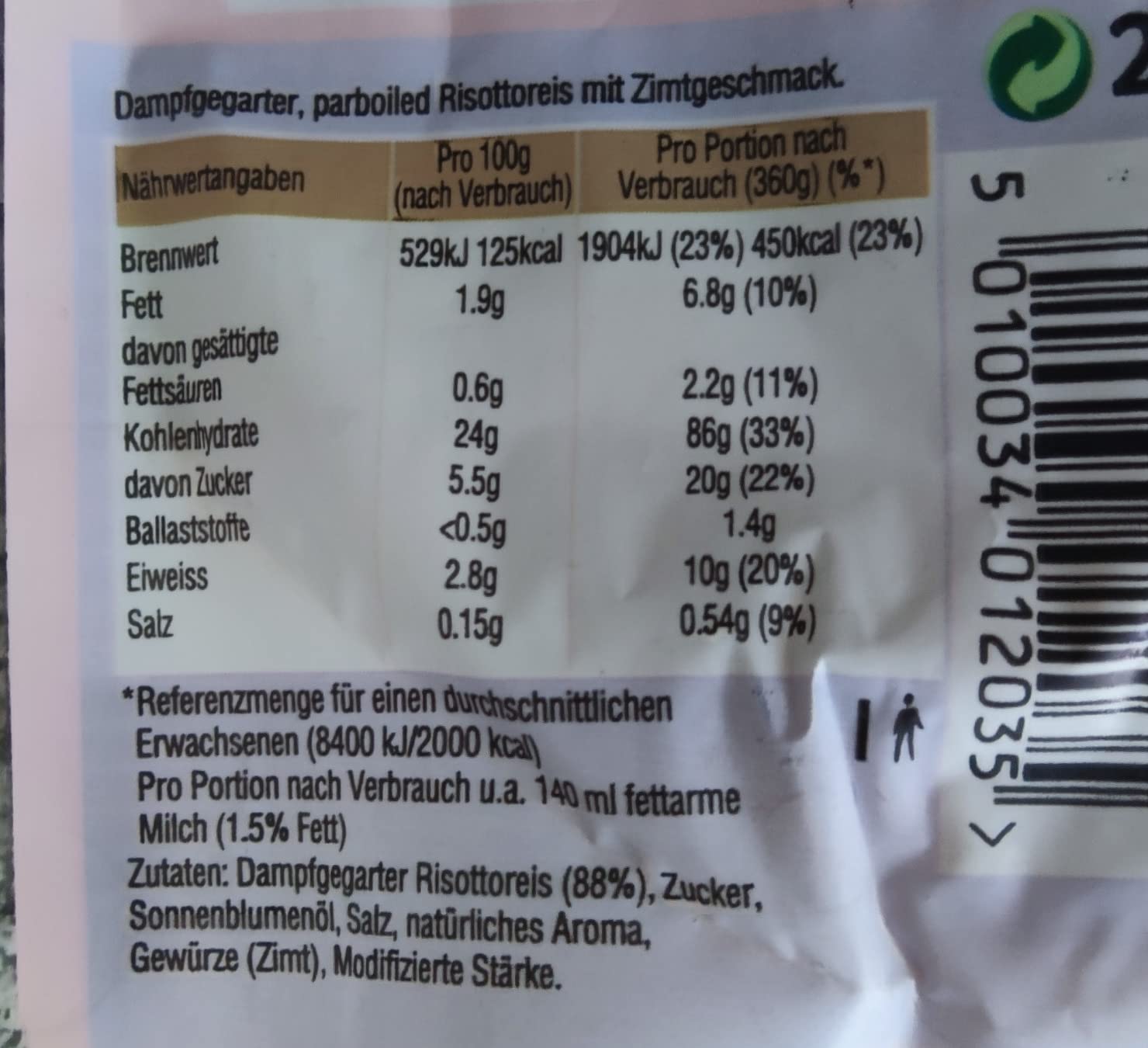 Ben's Original Express Milchreis Zimt 6x237g zimtig