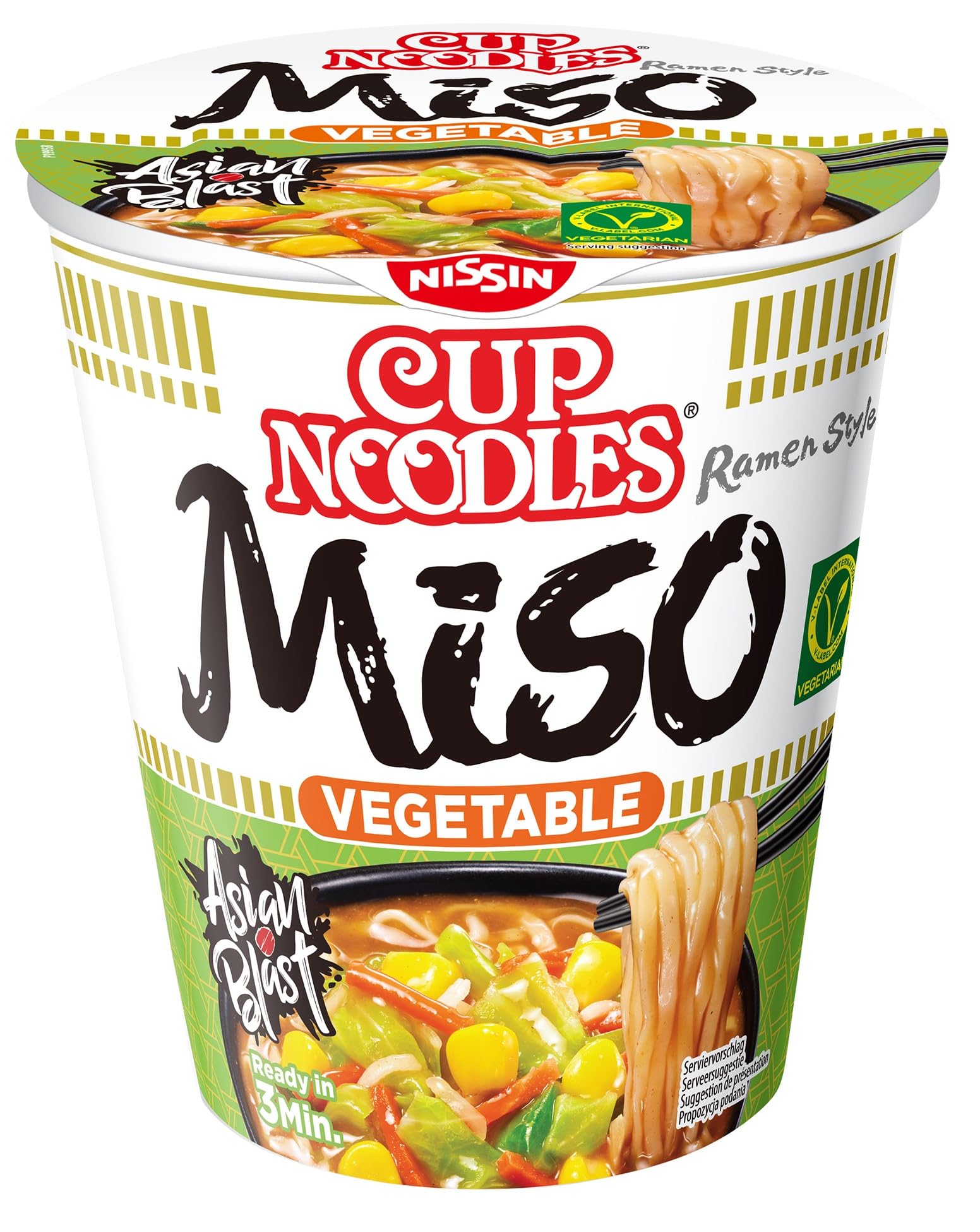 Nissin Cup Noodles Miso Instant-Nudeln 67g vegetarisch