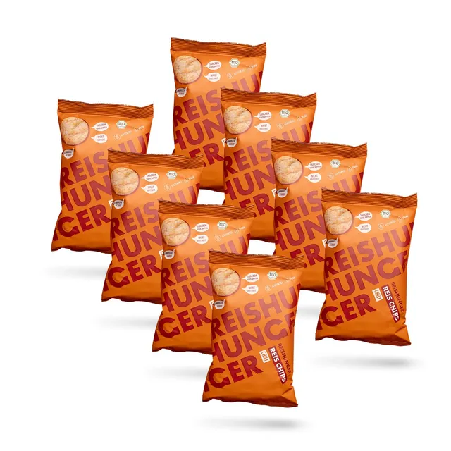Reishunger Bio Reis Chips Chili 8x50g vegan glutenfrei