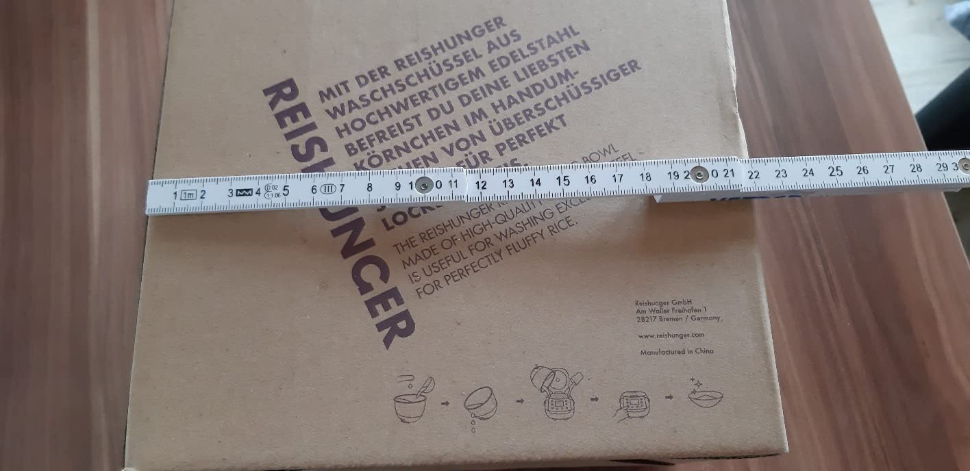 Reishunger Reis Waschschüssel Edelstahl Schwarz 1,8 L Sieb