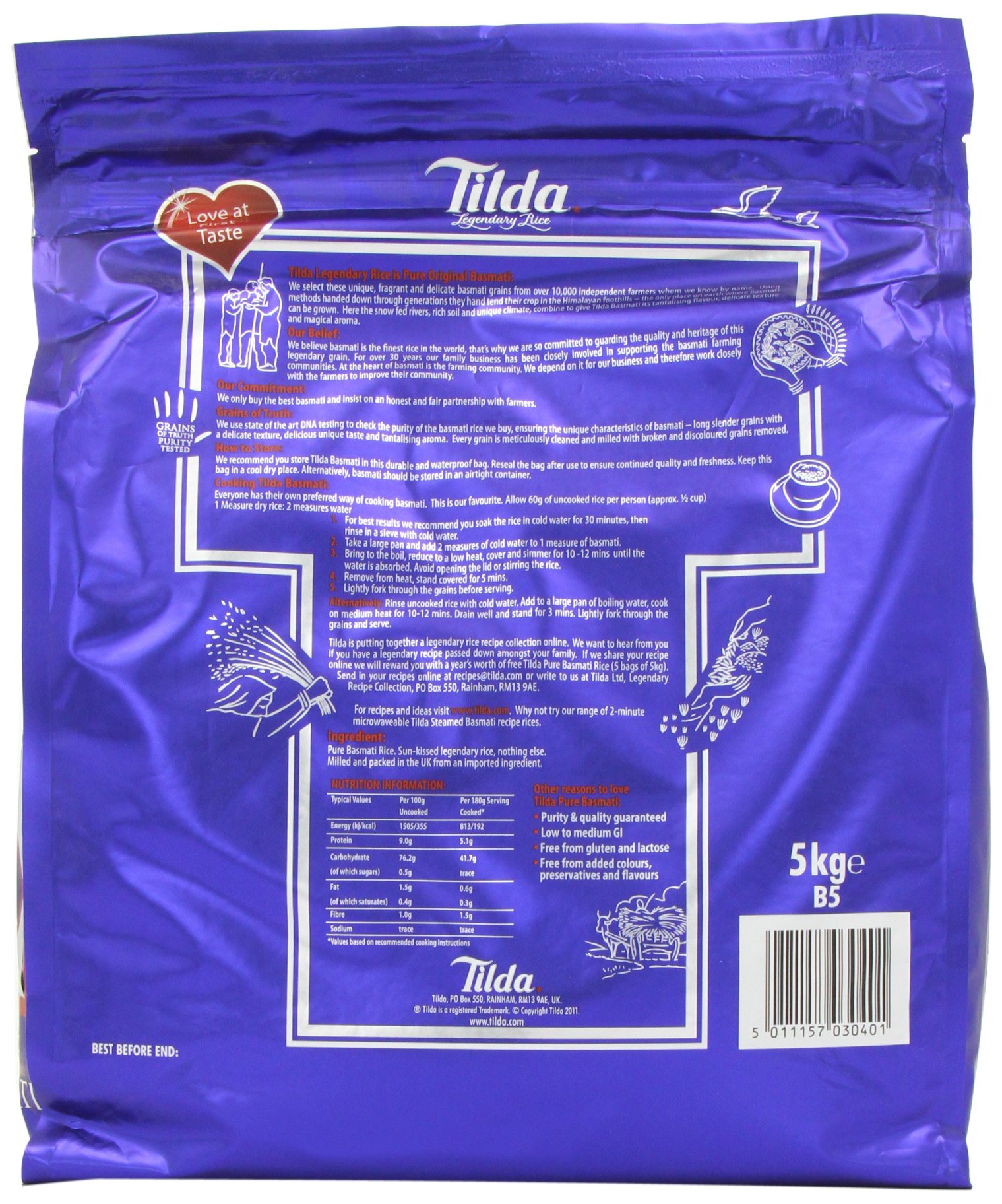 Tilda Pure Original Basmati Reis 5kg aromatisch