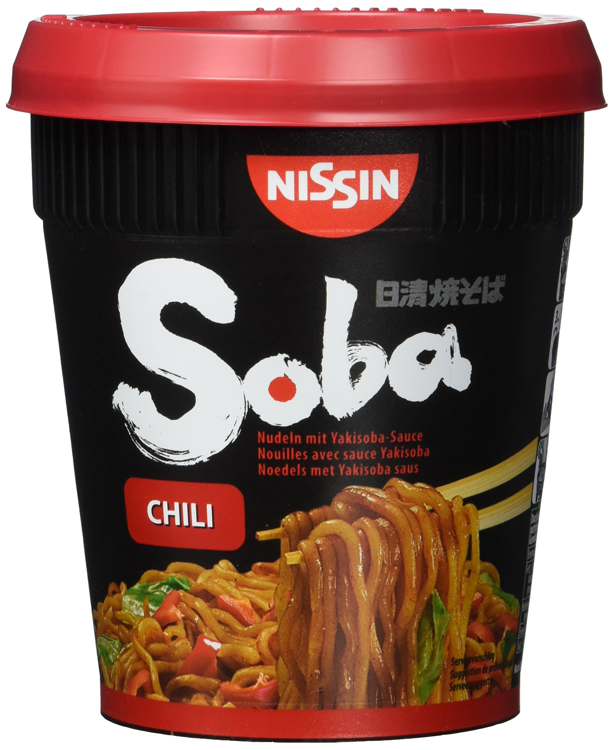 Nissin Cup Noodles Soba Sukiyaki Beef Becher 8x89g Rind