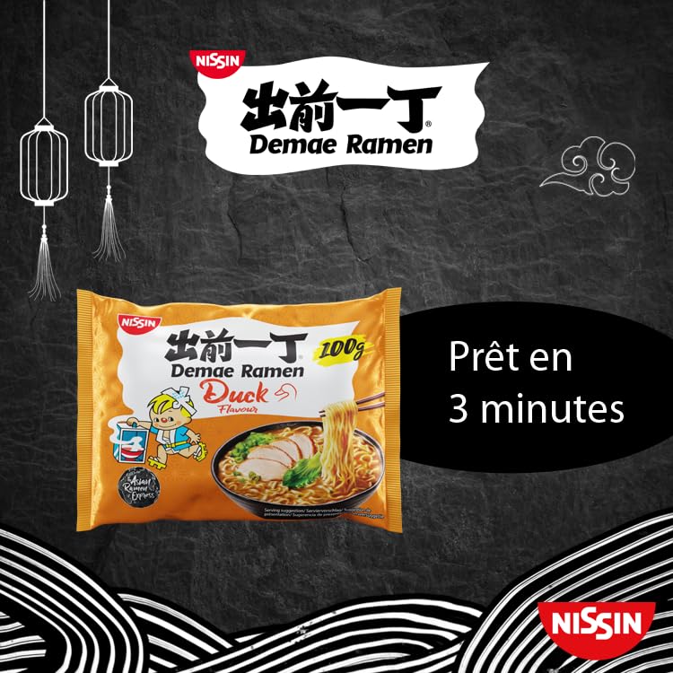 Nissin Demae Ramen Ente Instant-Nudeln 100g Ente-Knoblauch