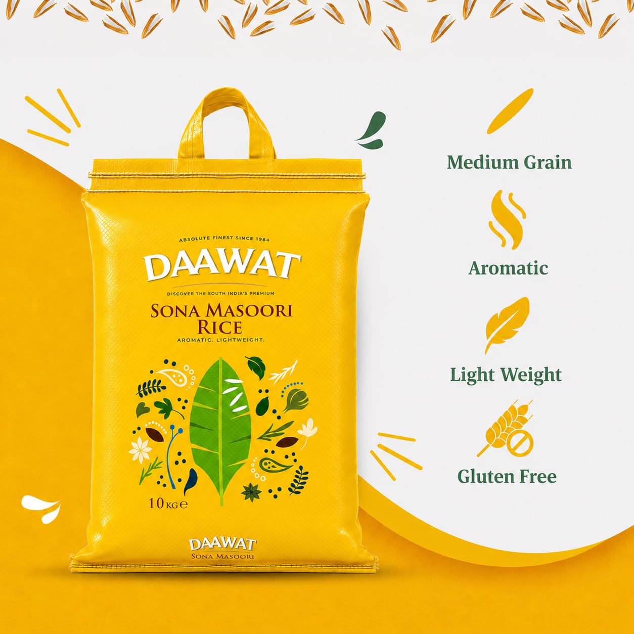 Daawat Sona Masoori Reis 10kg südindisch