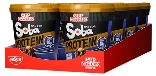 Nissin Cup Noodles Soba Yakitori Chicken Instant-Nudeln 8x90g proteinreich