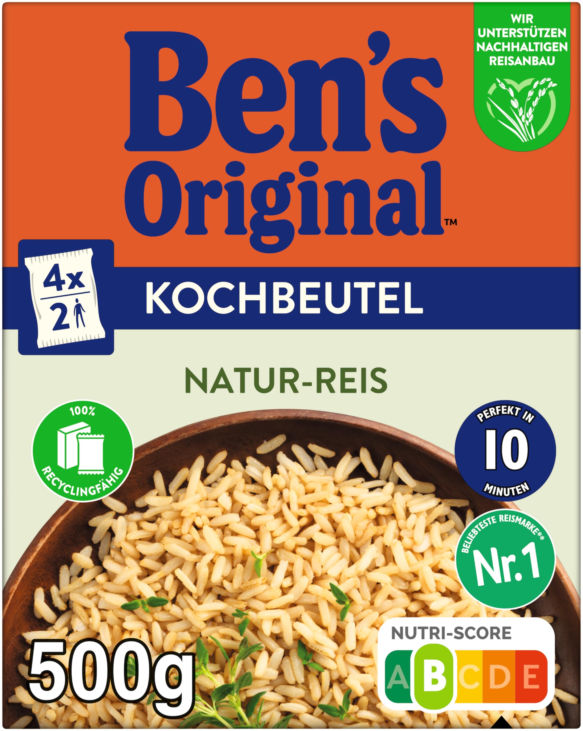 Ben's Original Natur Reis Kochbeutel 9x500 g Multipack