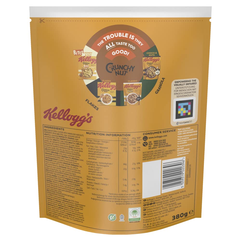 Kellogg's Crunchy Nut Caramelised Nuts Müsli 380g karamellisiert