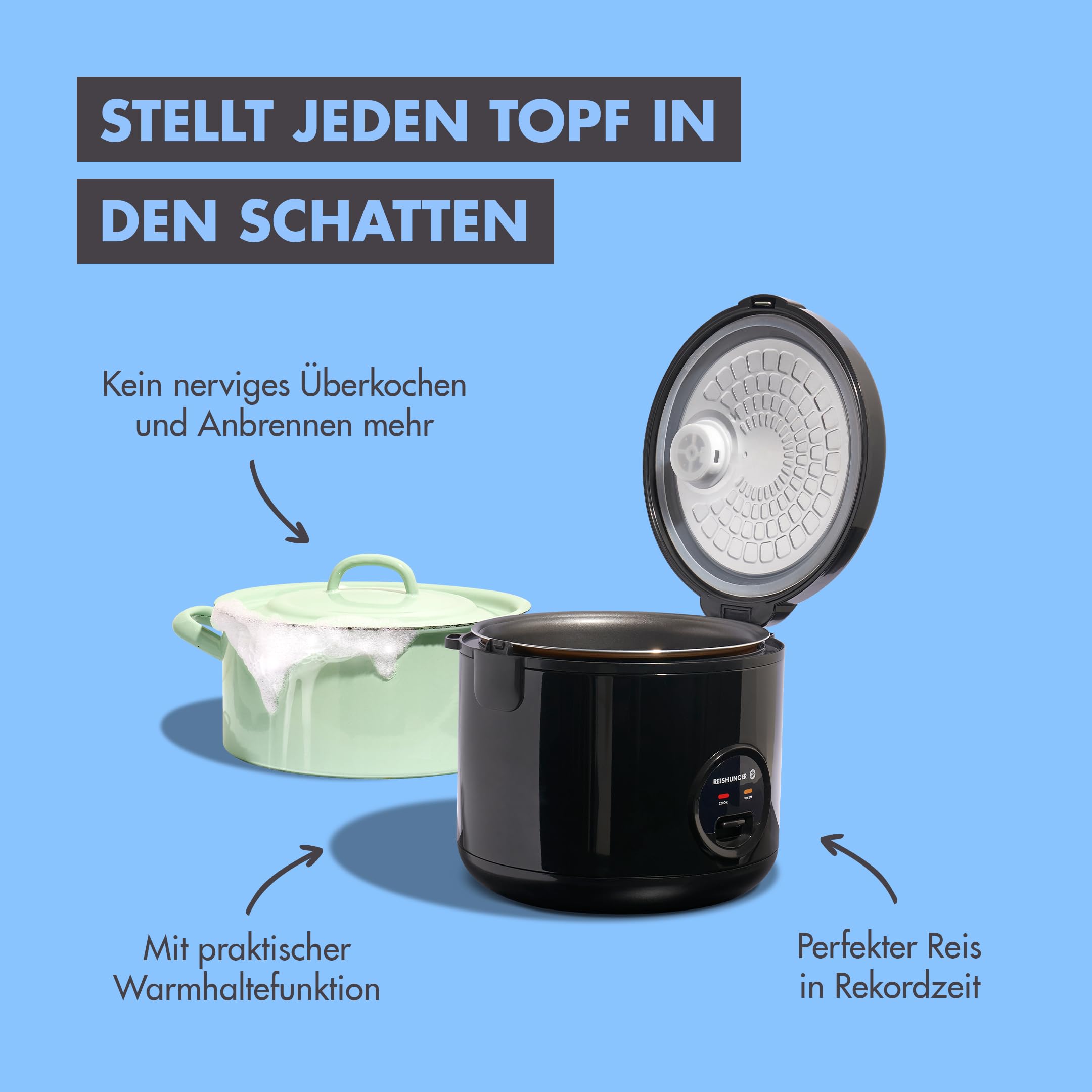 Reishunger Reiskocher Keramik Starterset 10tlg grau