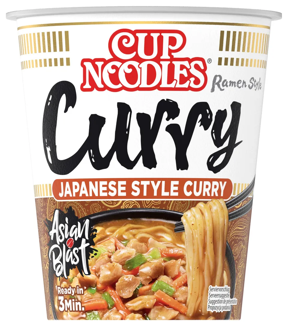 Nissin Cup Noodles Curry 8x63g Becher Huhn