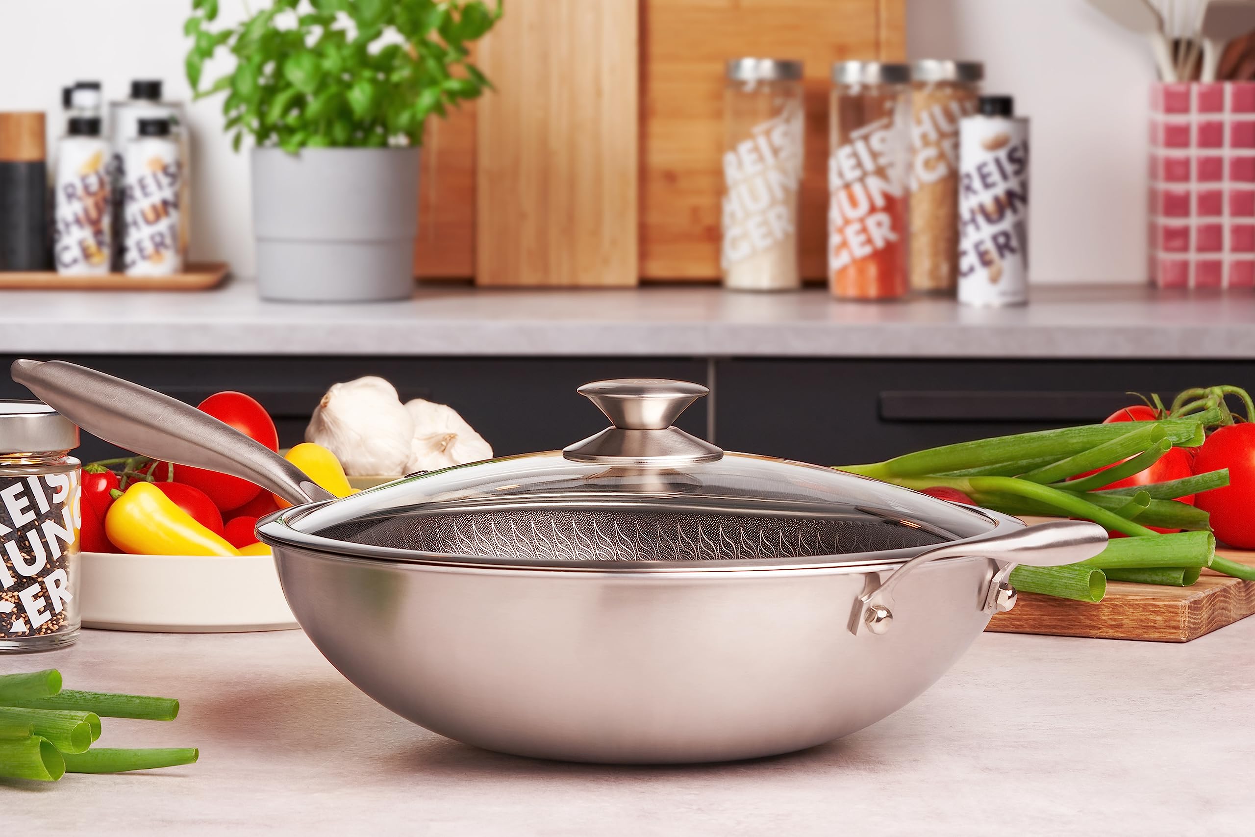 Reishunger Wok Starter Set 11-teilig Edelstahl 32 cm