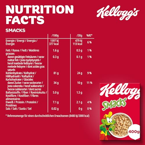 Kellogg's Smacks Frühstückscerealien 6 x 400 g Puffweizen