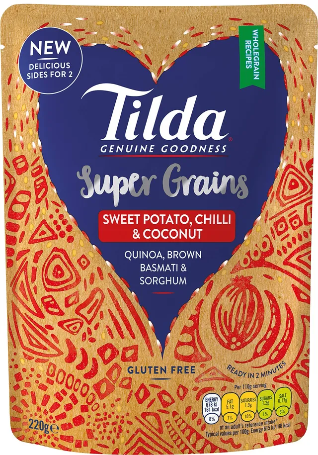 Tilda Super Grains Reismischung Süßkartoffel Chili 6x220g