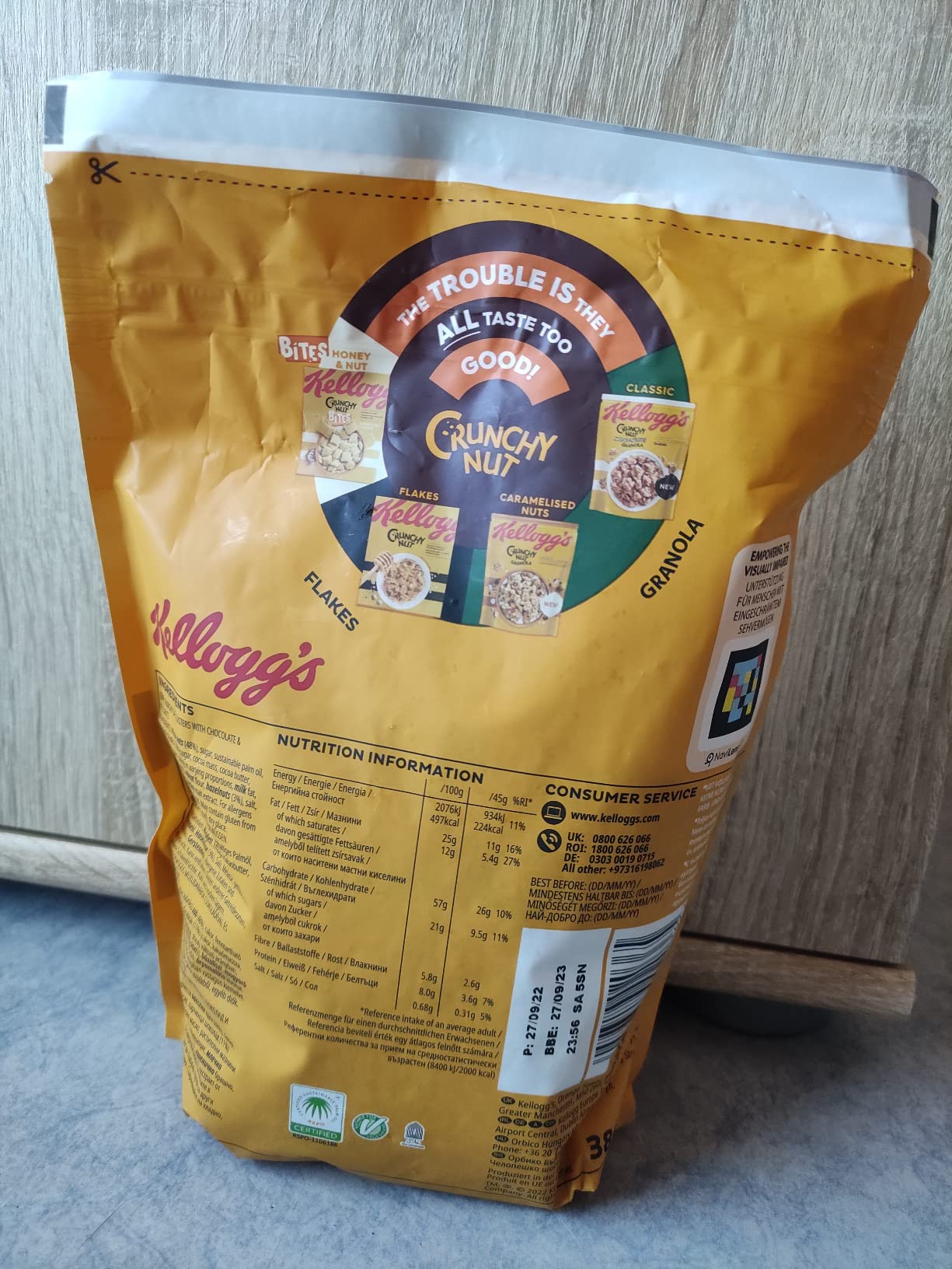 Kellogg's Crunchy Nut Granola Müsli 8 x 380 g Choco