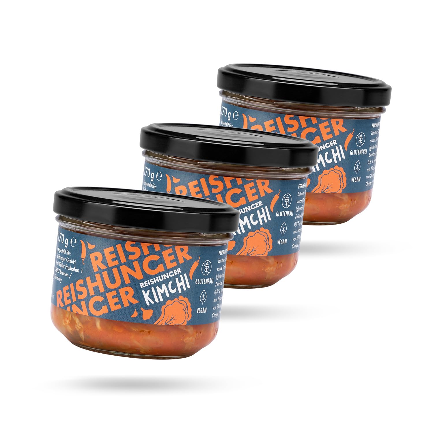 Reishunger Kimchi Glas 170g scharf fermentiert vegan