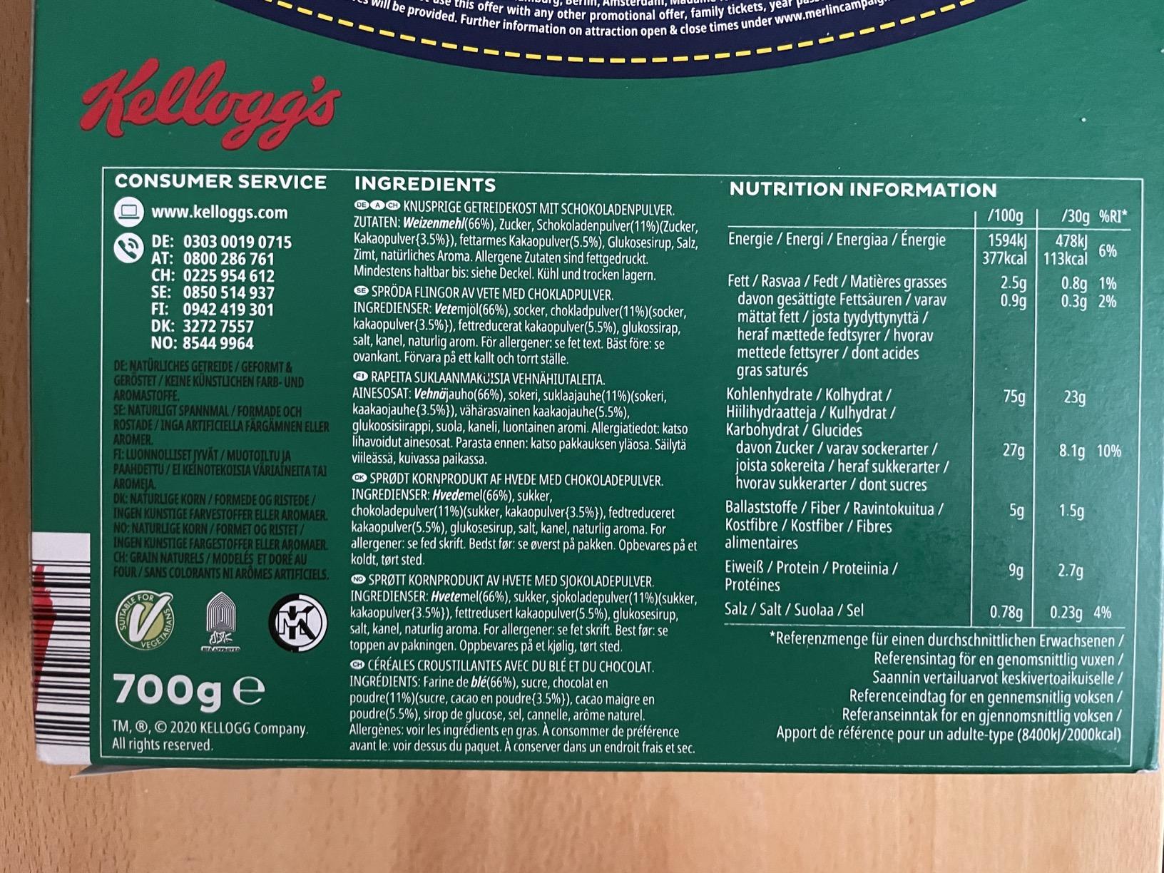 Kellogg's Choco Krispies Chocos Cerealien 700 g Schoko