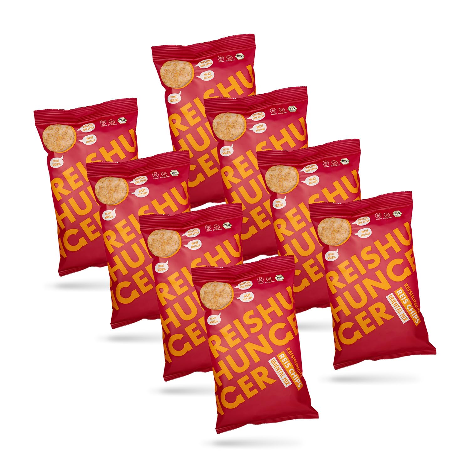 Reishunger Bio Reis Chips Chili 8x50g vegan glutenfrei