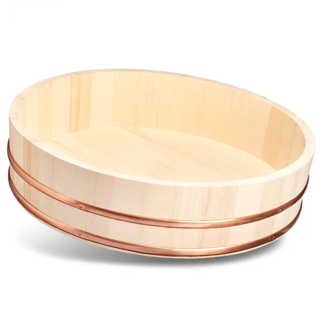 Reishunger Hangiri Holzschüssel 48cm Profi Sushi Reis