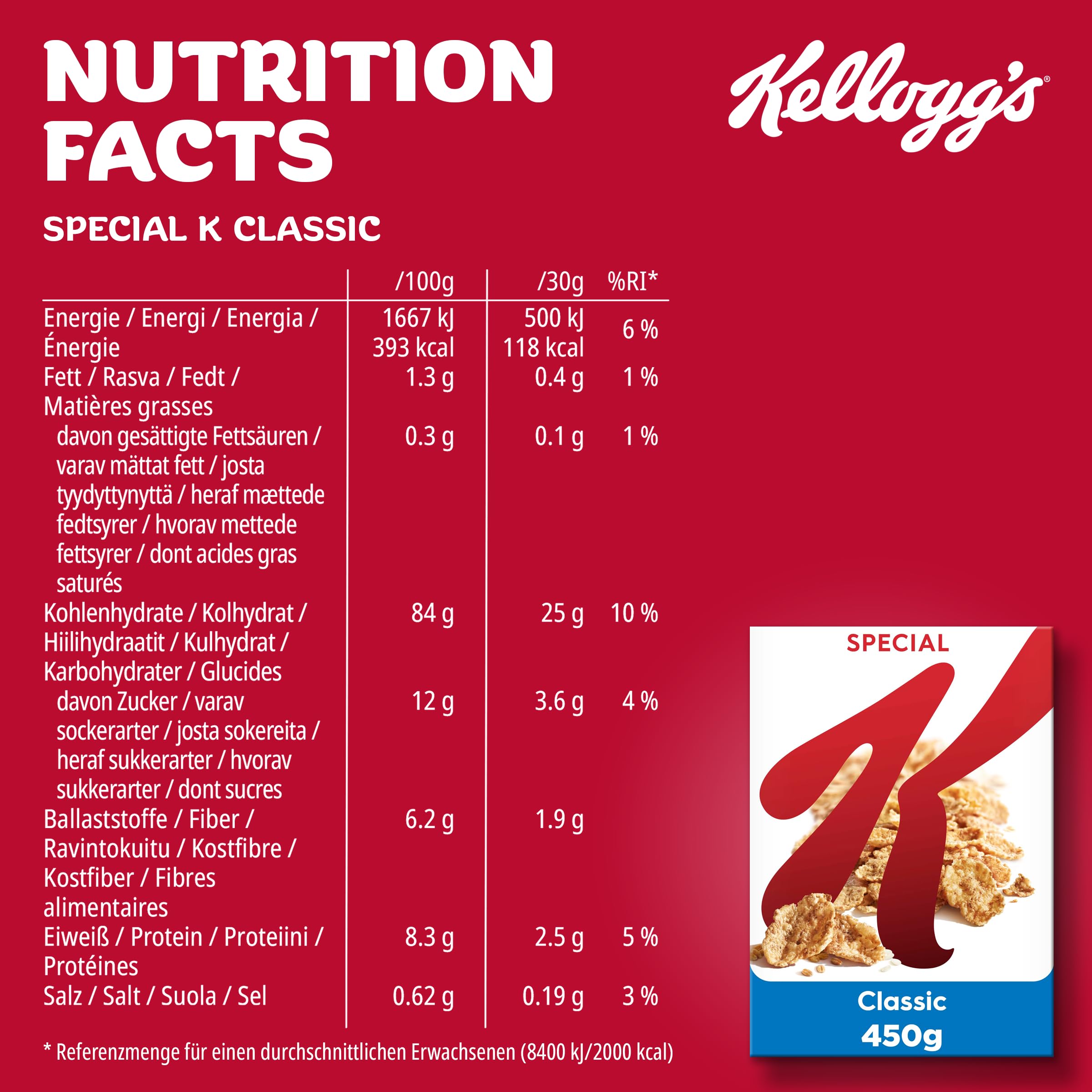 Kellogg's Special K Classic Flakes 7x450g Vollkorn