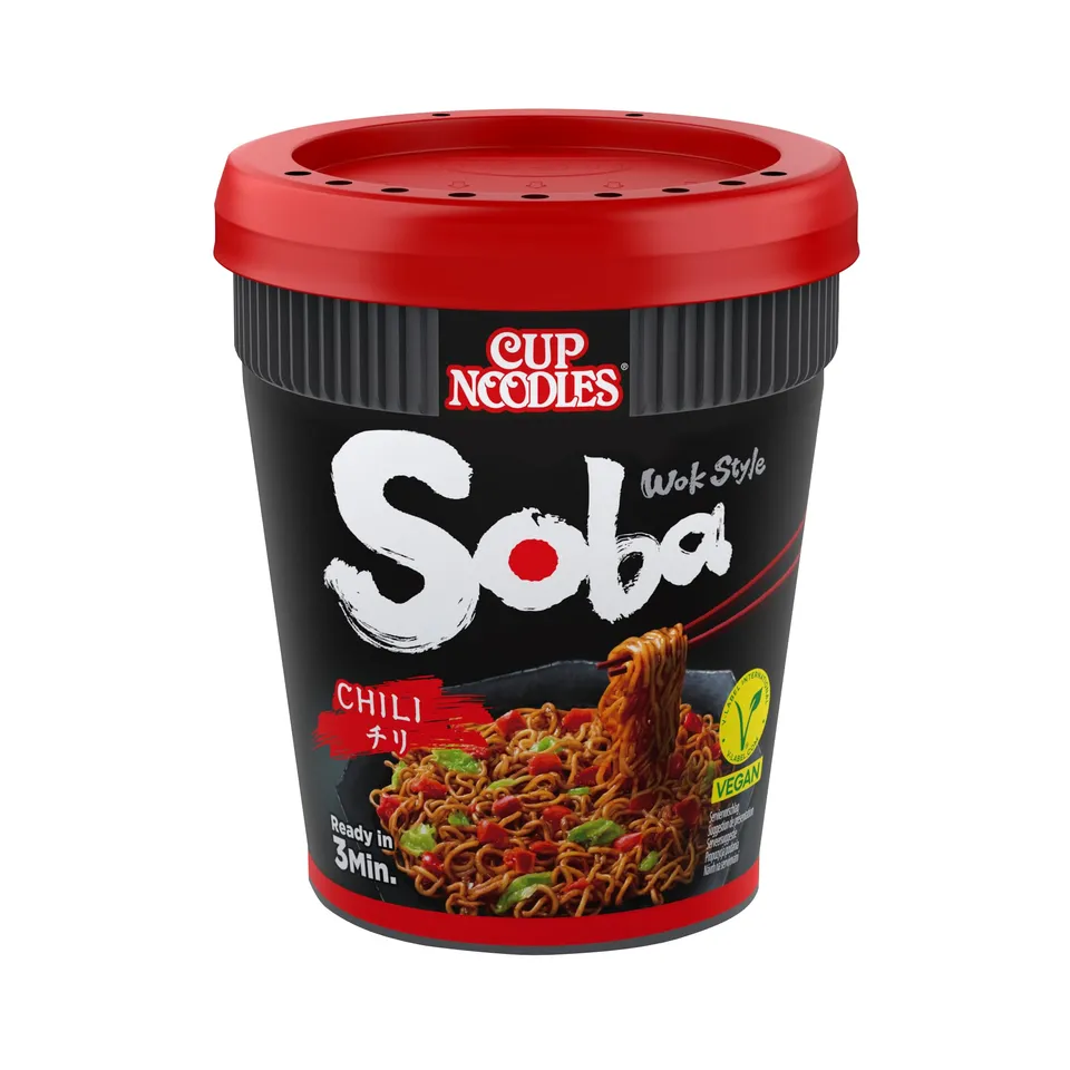 Nissin Cup Noodles Soba Chili Instant-Nudeln 92 g pikant