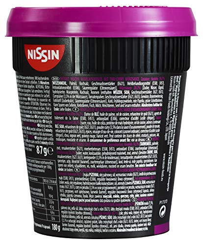 Nissin Cup Noodles Soba Thai Curry Instant-Nudeln 8x87 g