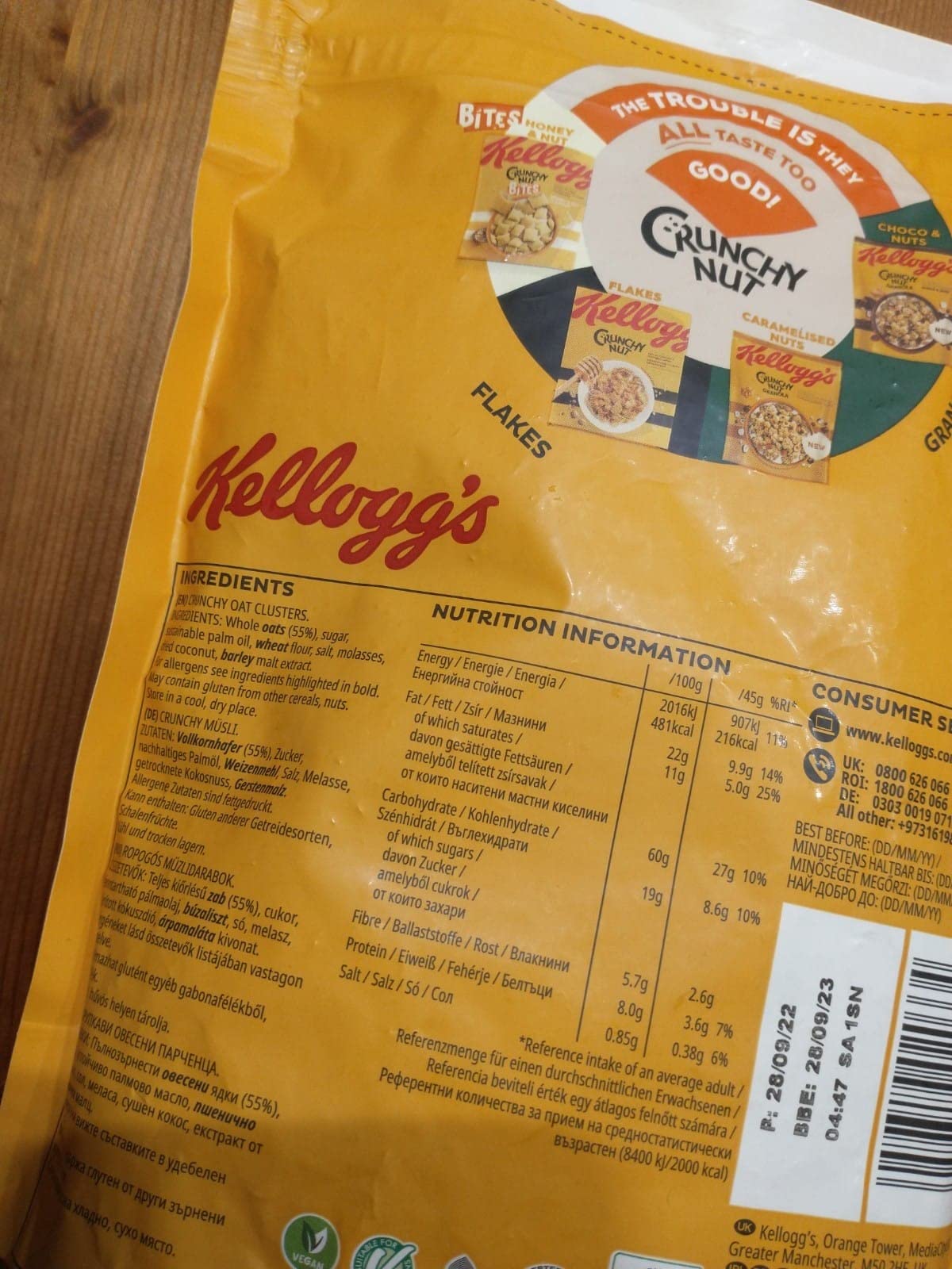 Kellogg's Crunchy Nut Classic Granola Müsli 380g Vollkorn