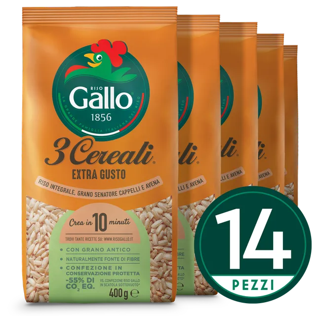 Riso Gallo 3 Cereali Extra Vollkorn-Getreidemix ballaststoffreich