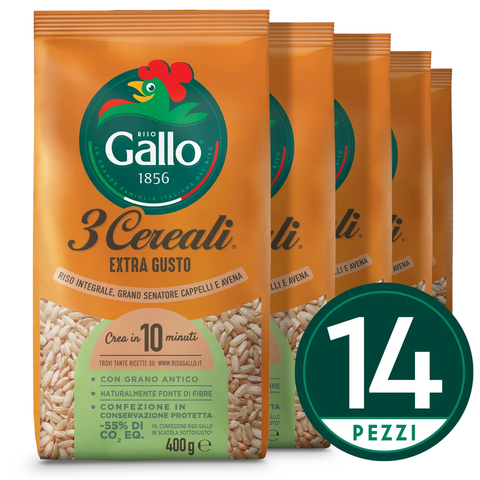 Riso Gallo 3 Cereali Extra Vollkorn-Getreidemix ballaststoffreich