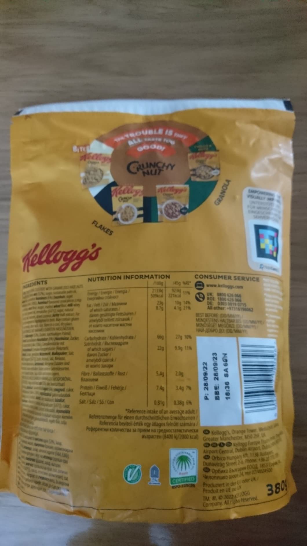 Kellogg's Crunchy Nut Caramelised Nuts Müsli 380g karamellisiert