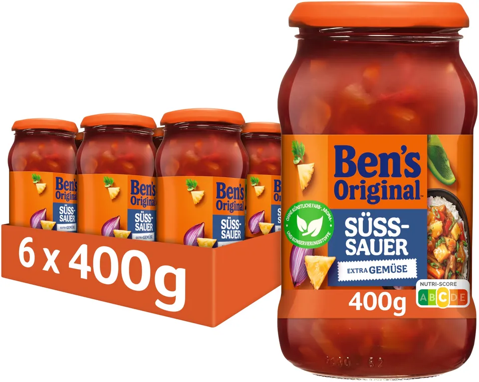 Ben's Original Sauce Süß-Sauer Extra Gemüse 6x400g Glas