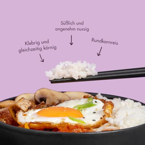 Reishunger White Pearl Koreanischer Reis 3x600 g klebrig