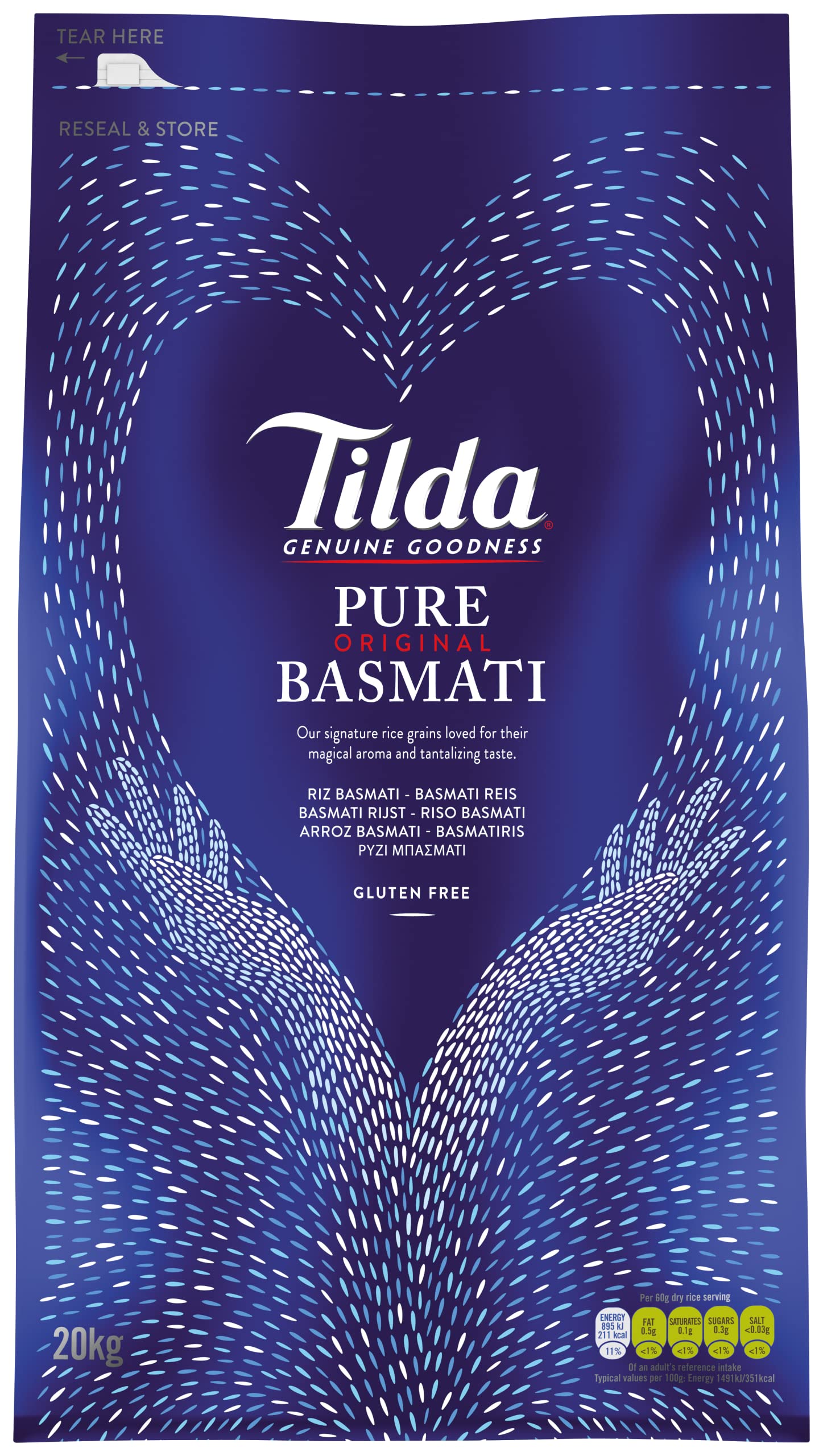 Tilda Pure Basmati Reis 10kg lockerer Langkornreis
