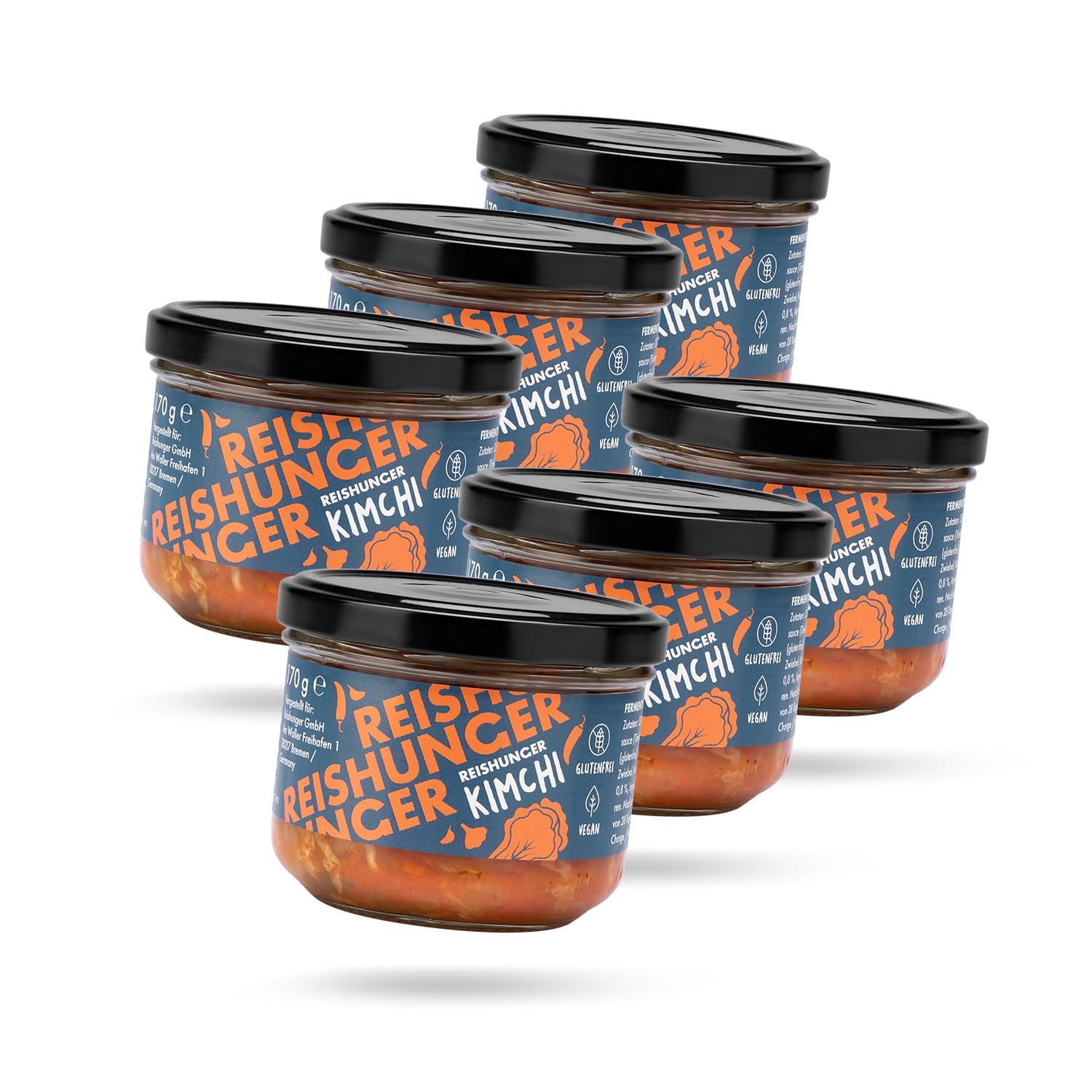 Reishunger Kimchi Glas 170g scharf fermentiert vegan