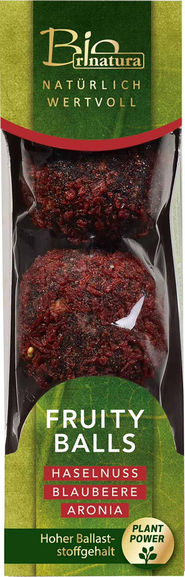 rinatura Fruity Balls Haselnuss Blaubeere Aronia Snack 60g Bio