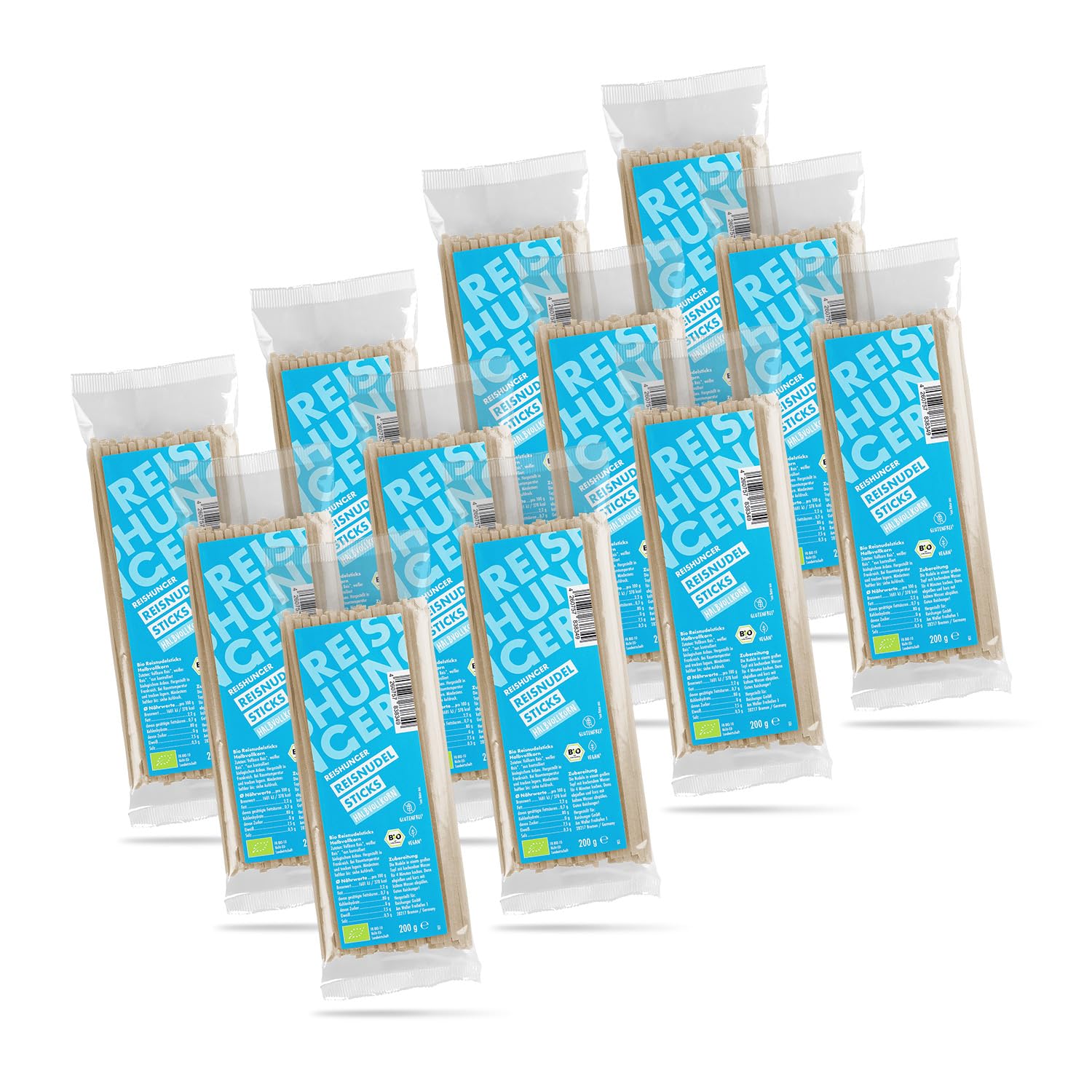 Reishunger Bio Reisnudel Sticks Halbvollkorn 4 x 200 g