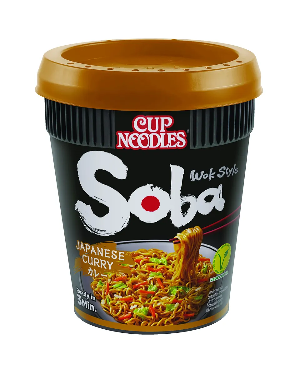 Nissin Cup Noodles Soba Japanese Curry Becher 90g vegetarisch