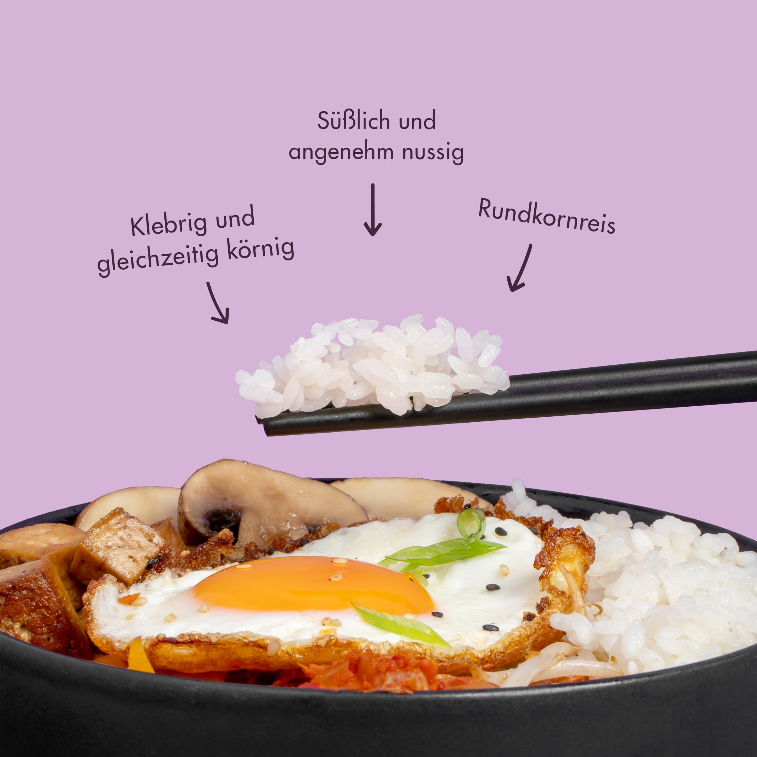 Reishunger White Pearl Koreanischer Reis 3x600 g klebrig