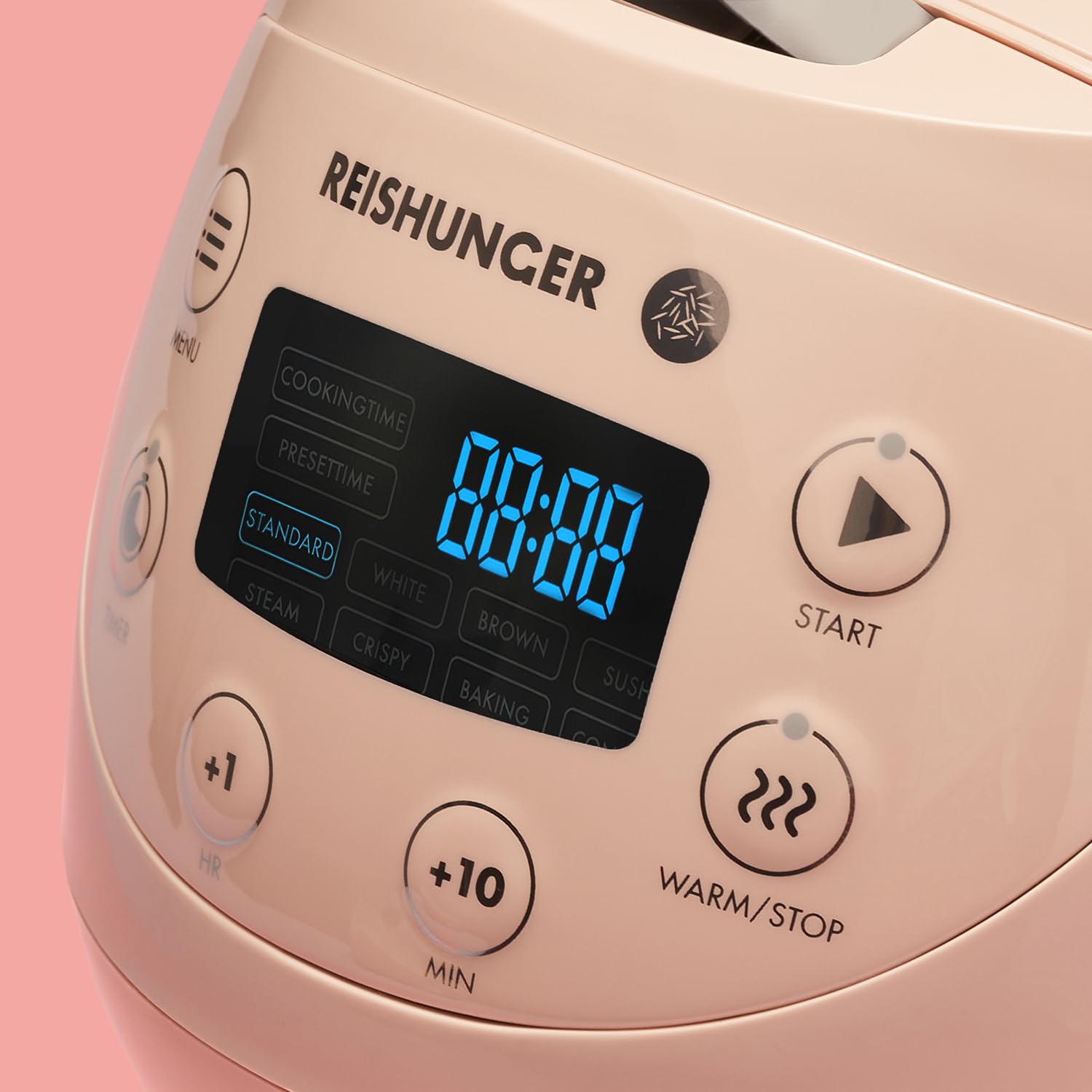 Reishunger Digitaler Mini Reiskocher 0,6 L rosa 3 Portionen