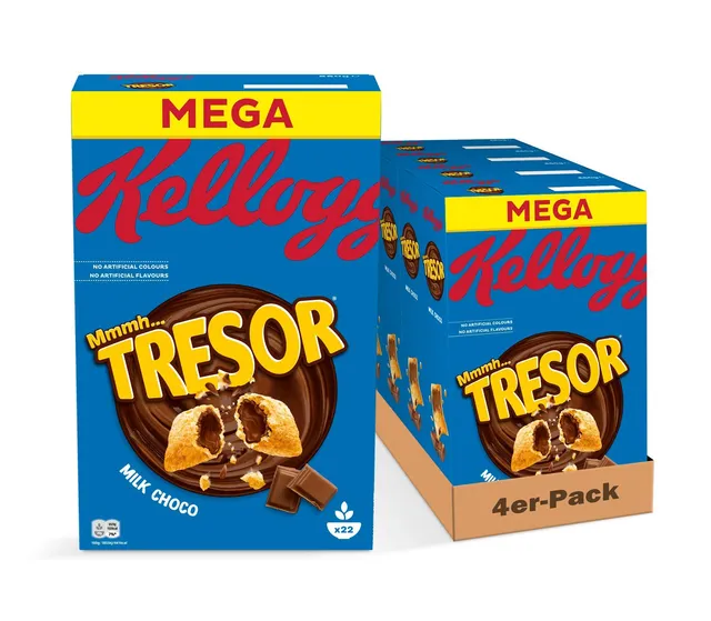 Kellogg's Tresor Milk Choco Cerealien 4x660g mit Füllung