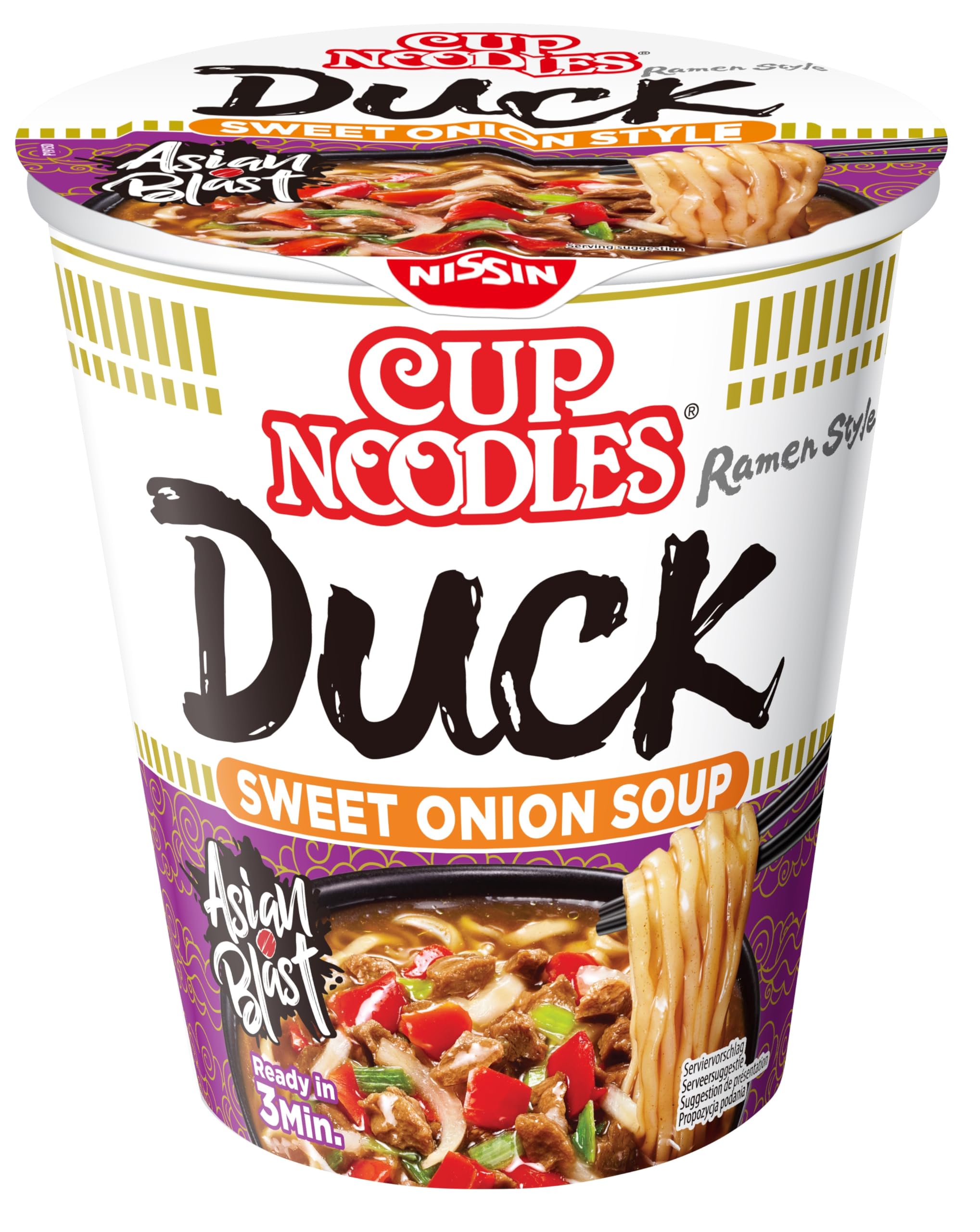Nissin Cup Noodles Duck Instant-Becher 8x65g Ente