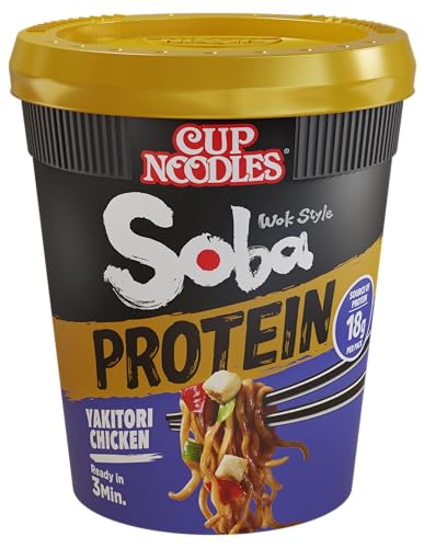 Nissin Cup Noodles Soba Yakitori Chicken Instant-Nudeln 8x90g proteinreich