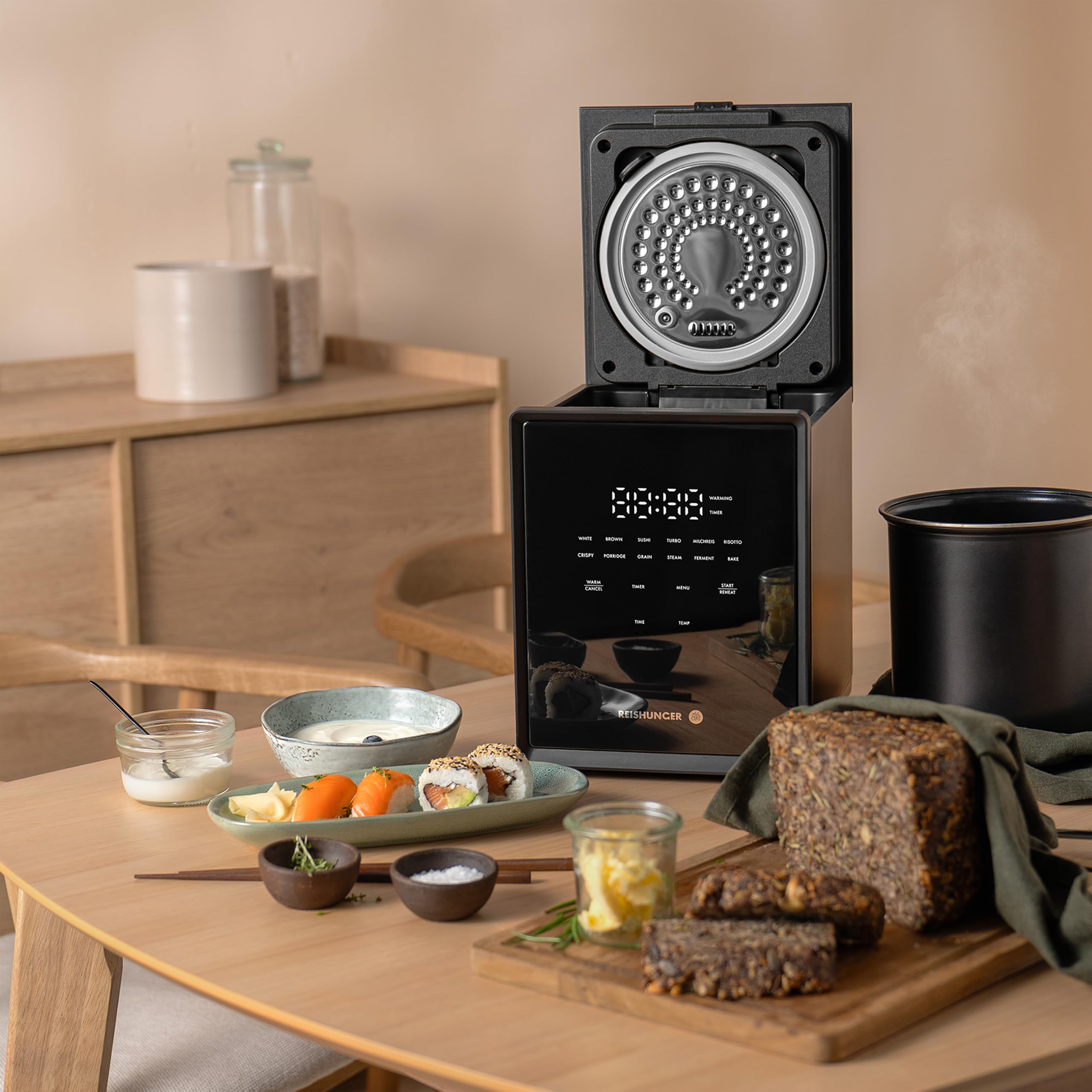 Reishunger Sumi Digitaler Reiskocher 3L Schwarz 5 Portionen